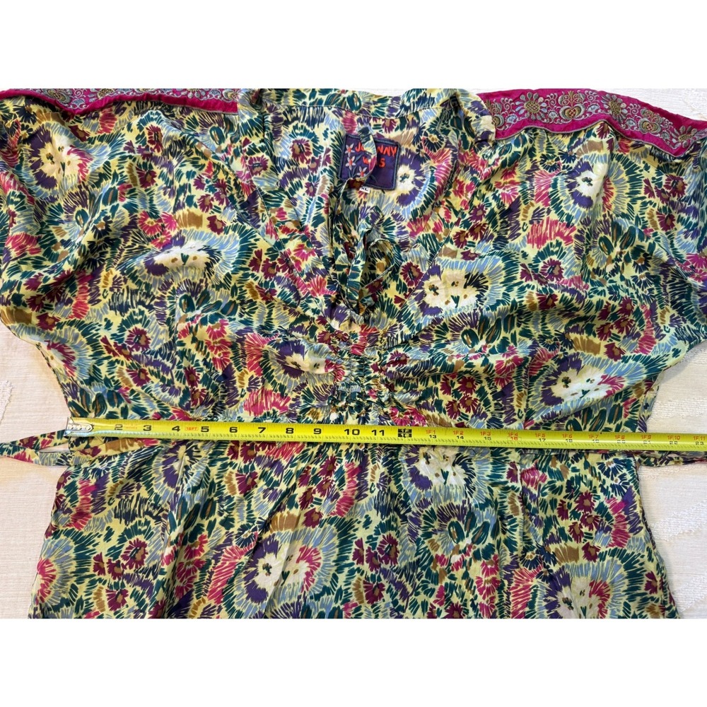 Johnny Was Women's XL Silk Floral Embroidered Boho Tunic Dress Top - Picture 7 of 9